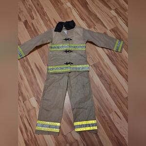 Tan Firefighter Suit with Reflective Stripes